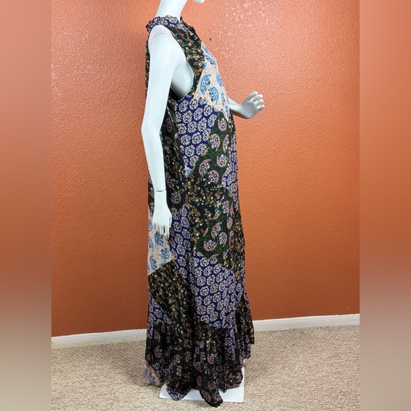 Maeve Anthropologie Maxi Dress Halter Paisley Patchwork Katrina S Large. E8 - Picture 8 of 15